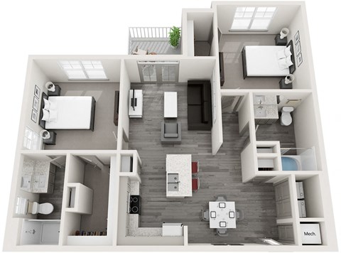 2 Bedroom Floor Plan